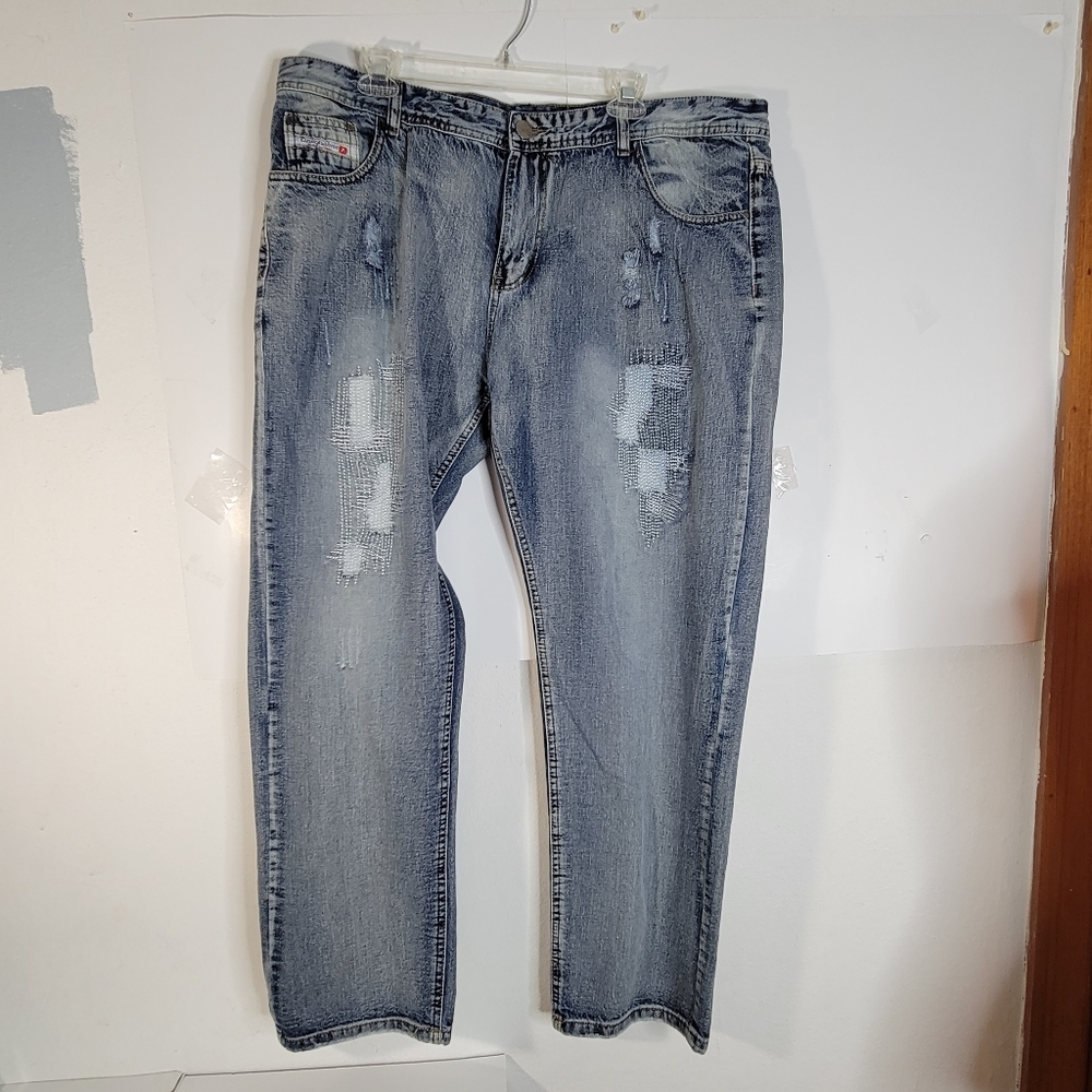 Mens Classic Fashion Wear Clothing Destressed Jeans Size 42